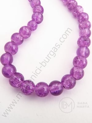 Bilă de vitola 6mm violet craquelat 80cm ~140 buc 1 buc 343179
