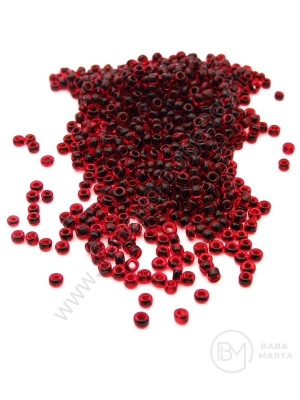 Mărgele de sticlă transparente tomate cu fir negru 2mm 1 pachet 50g 332072