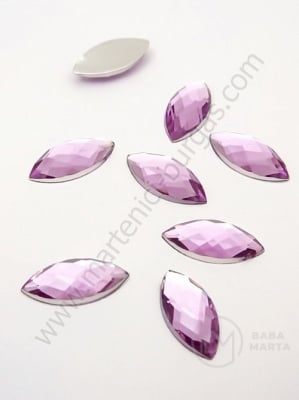 Pietricele acrilice 15x7x3.5mm violet pentru lipit 1 pachet 50 buc 151480