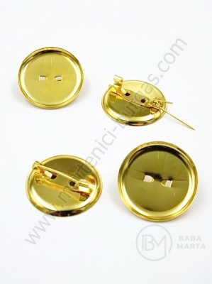 Bază metalică pentru brooch cu ac 24x7mm color aurie 1 pachet 10 buc 302200
