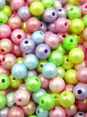 Mărgele 8mm colorate mate, gaură 1.5mm 40g ~150 buc 312620
