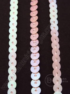 Panglică cu paiete 6mm alb curcubeu 1 metru 411132