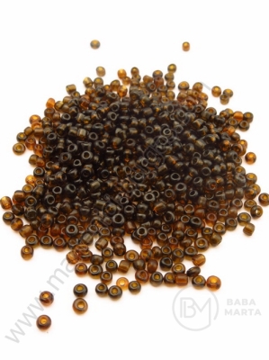 Mărgele transparente din sticlă maro 2mm 50g 332126