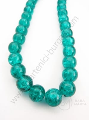Bilă de vitola 8mm verde craquelat 80cm ~105 buc 1 buc 343189