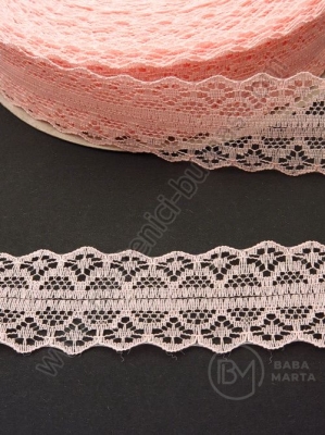 Panglică de dantelă 28mm color peachicii 10 metri 451341