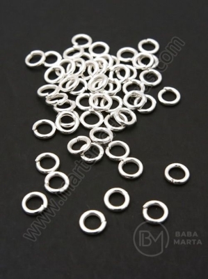 Inel metalic 5x1mm culoare albă 1 pachet 200 buc 302113