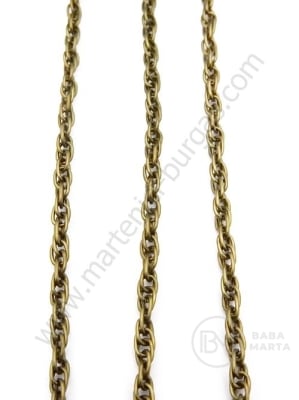 Lanț metalic 0.6x3mm culoare bronz antic 1 metru 302145