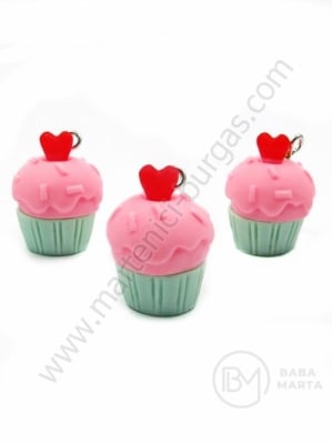Pendant din rășină cupcake-muffin ~22x~17mm gaură 2mm 1 paquet 2 buc 335859