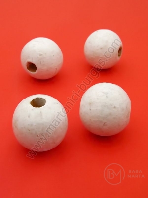 Bilă de lemn albă ~20mm gaură 5mm 1 paquet 40g ~14buc 321305