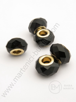 Mărgele de sticlă 14x9mm metal auriu gaură 5mm 1 buc 335140