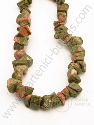Colier din piatră naturală Unakite 8-12mm. 85cm.1 buc.355021