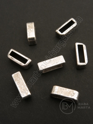 Mărgele metallice 13x5mm argint antic gaură 10x2.5mm 10 buc 308516