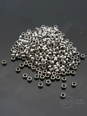 Mărgele 2x1.5mm OȚEL (304) color argintie gaură 1mm 1 pachet 30buc 305862
