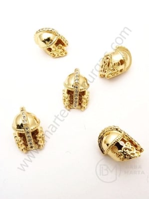 Cască romană cu mărgele 13x9mm cu zirconii forjate 1 bucată 305182