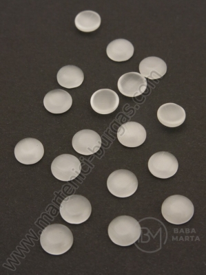 Glass Caboșon 6x3mm ochi de pisică alb 20 buc 191028