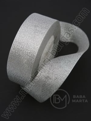 Panglică organza 25mm argint 1 rolă ~22 metri 451203