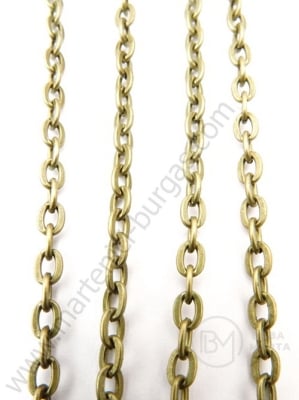 Lanț metalic 3x2.2x0.6mm bronz antic aplatizat 1 metru 301895
