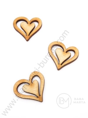 Inimă din lemn 25x24mm 1 pack 10 pieces 181565