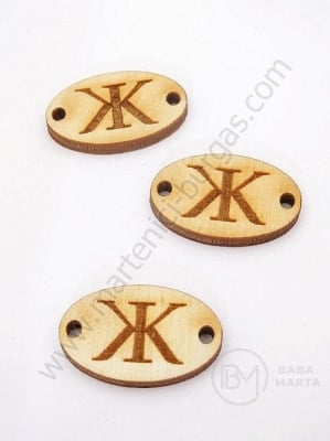 Țiglă de lemn 25x16x3mm lettera <b>G</b> gaură 2.5mm 1 pachet 10buc 182246