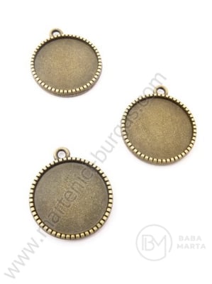 Pendantiv 24x21x3mm base bronz antic pentru installation 18mm 1 pachet 10 buc 306186