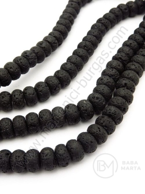 Collier Piatră vulcanică - LAVA 8x5mm negru ~70 buc 1 buc 352476