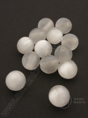 Mărgele ochi de pisică 10mm albe 1 pachet 50 buc 311535