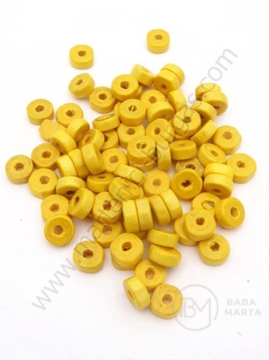 Șaibă de lemn 8x3.5mm galbenă gaură 3mm 1 paquet 40g ~400buc 321252