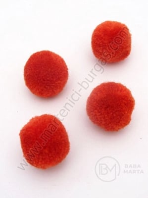 Pompom 20mm portocaliu închis calitate suplimentară 1 pachet 20 bucăți 461447