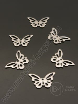Pandantiv fluture oțel 15x11mm 5 buc 309482