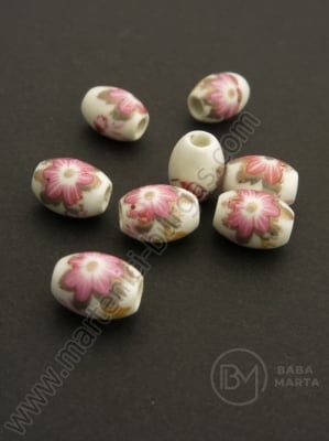 Mărgele de porțelan 10x8mm gaură pictătă 2.5mm 1 buc 335078
