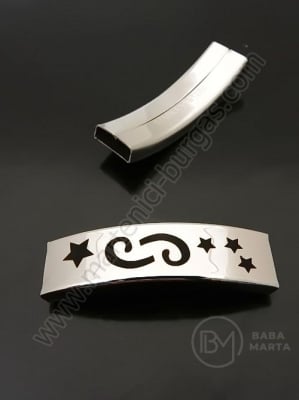 Placă zodiacală Rac OȚEL 40x12mm gaură 10x3mm 1buc 305637