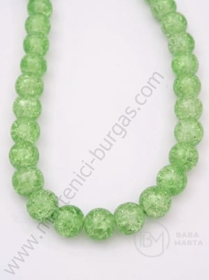 Bilă de vitola 10mm verde occidental craquelat 80cm ~85 buc 1 buc 343485