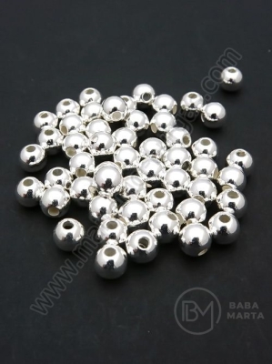 Mărgele SSB 6mm color alb-argintiu gaură 1.5mm 1 pachet ~150 buc 318665