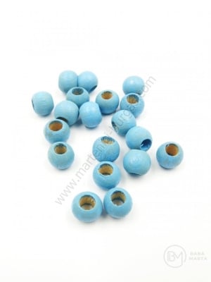 Bilă de lemn 7x9mm gaură albastră ~4mm 40g ~200 pcs 321328