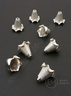 Mărgele SSV pălărie 12x12mm argintiu gaură 2mm 1 pachet 50 buc 318655