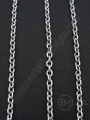 Lanț OȚEL 4x3x0.8mm culoare argintie 1 metru 302160