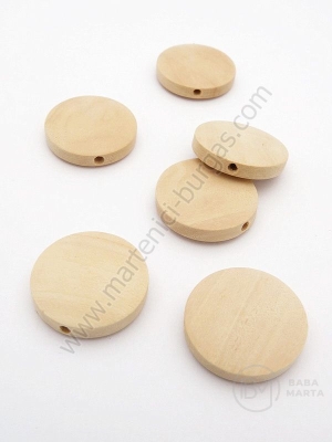 Mărgele din lemn 20x5mm natural, orificiu 1.5mm, 20 buc. 321324