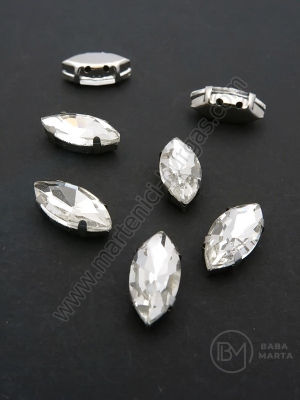 Farfurie de sticlă (cristal) 15x7x5mm transparentă în cutie metalică 1 pachet 4 bucăți 151736