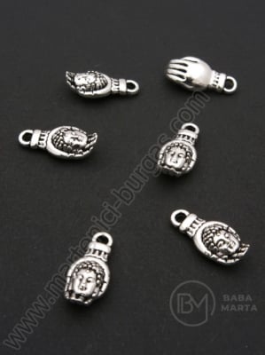 Pandantiv Buddha 20x10mm culoare argintie 1 pachet 10 buc 306097