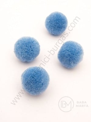 Pompom 20mm albastru calitate suplimentară 1 pachet 20 bucăți 461362