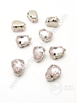 Placă de sticlă (cristal) 8x10mm roz în cutie metalică 1 pachet 4 buc 151635