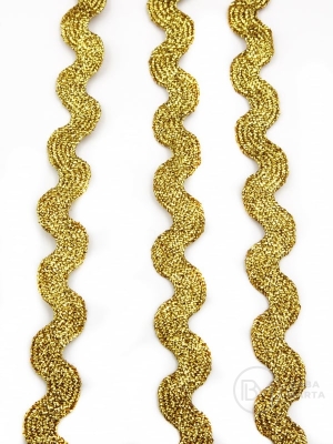 Bandă de lame 5.5mm aurie zig-zag ~50 meters 411267
