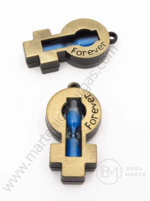 Pandantiv metalic clepsidră 37x20x7mm 1 buc 307225