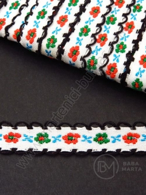 Panglică cu flori 13mm 1 pachet ~20 metri 411194