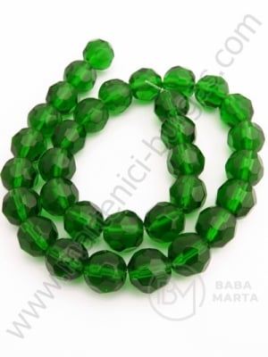 Mărgele de sticlă 10mm verde față ~32 bucăți 1 bucată 343063