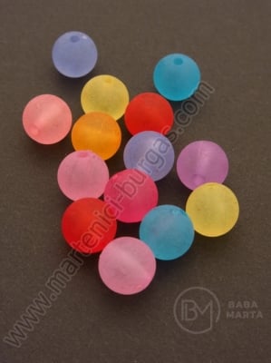 Bilă 10mm colorată mată gaură 2mm 40g ~70buc 311380
