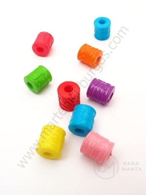 Margele 10x8mm colorate, gaură 3mm, 1 pachet 40g ~78 buc 312531