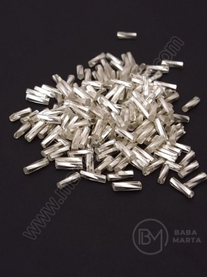 Sticlă transparentă din sticlă cu centru argintiu 6~7x1.5~2 pachete 1 pachet 50g 331609