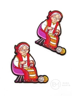 Figurină din lemn 42x33mm Baba Marta 10 pieces 182481