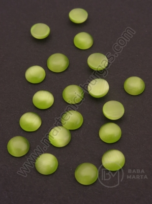 Glass Caboșon 6x3mm ochi de pisică verde 20 buc 191034